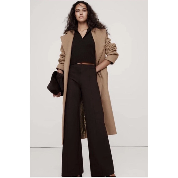 Banana Republic Womens Wide Leg Everywhere Ponte Pant XXL Brown Citycore Neutral - Picture 1 of 8